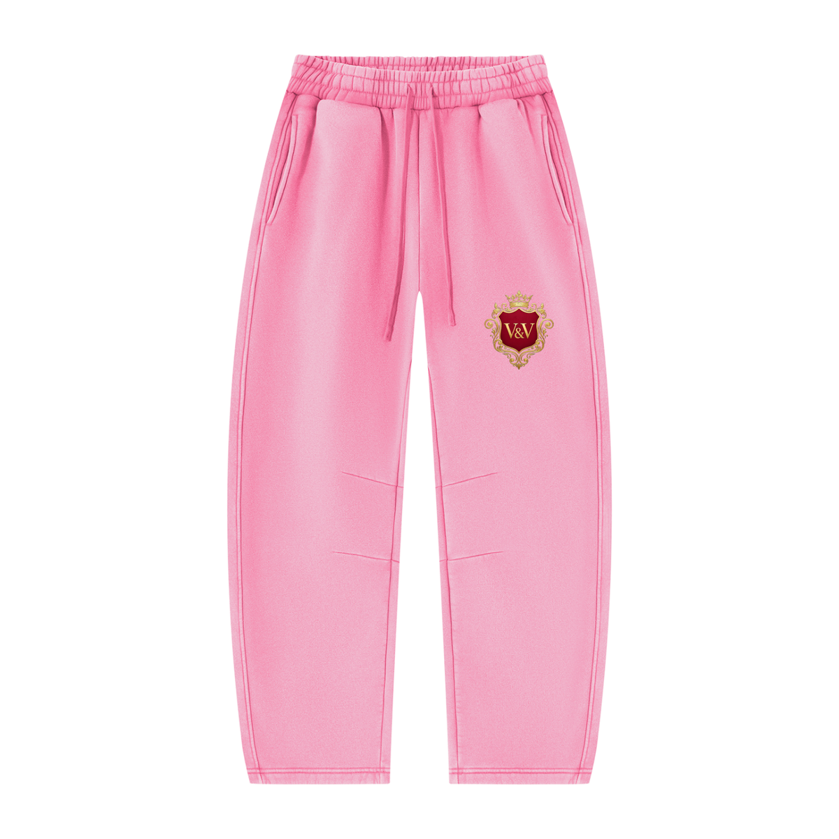 Verse&Vogue | Unisex Vintage Wash Barrel Leg Fleece Sweatpants