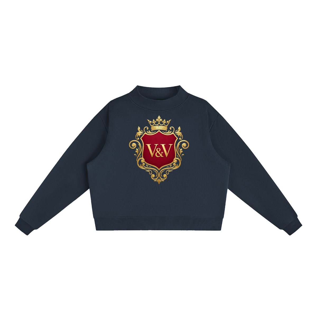 Verse&Vogue | Essential Fleece Mock-Neck Crew Sweatshirt