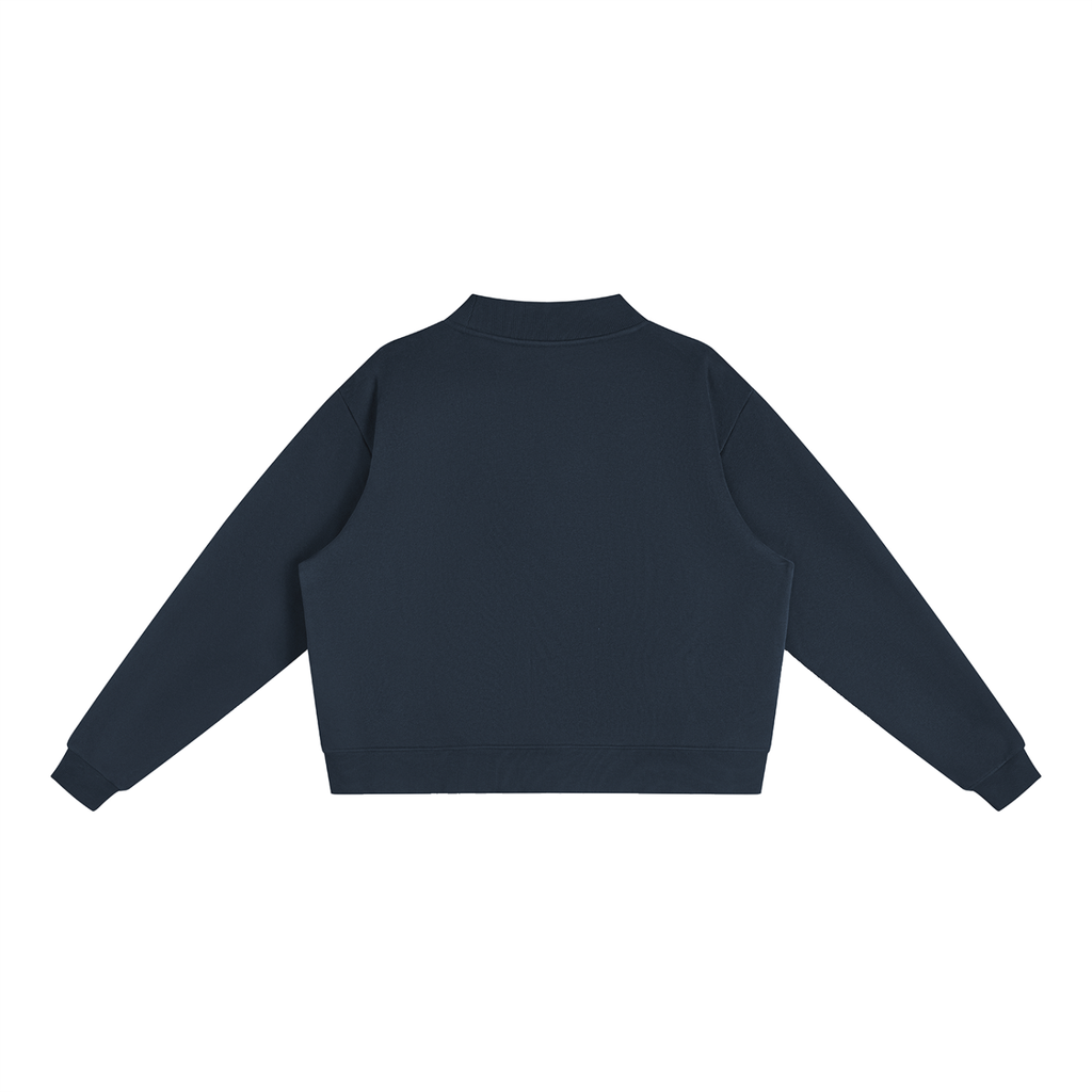Verse&Vogue | Essential Fleece Mock-Neck Crew Sweatshirt