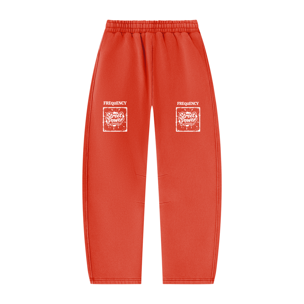 Verse&Vogue | Unisex Vintage Wash Barrel Leg Fleece Sweatpants