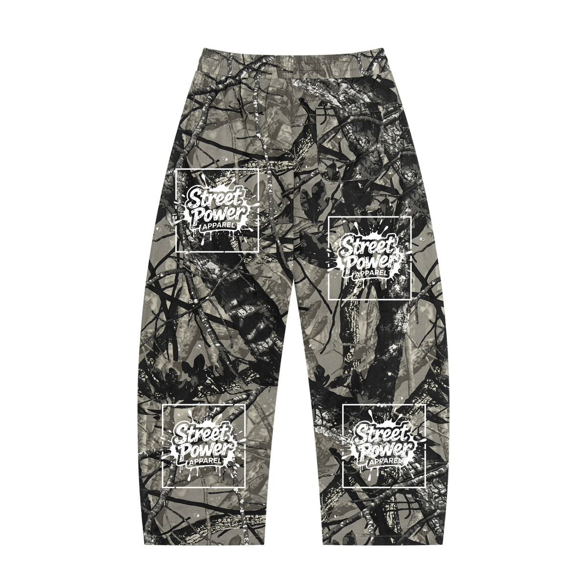 Verse&Vogue | Unisex Tree Camo Barrel Leg Pants