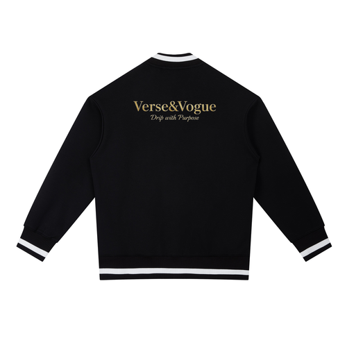 Verse&Vogue | Contrast Piping Zip Bomber Jacket