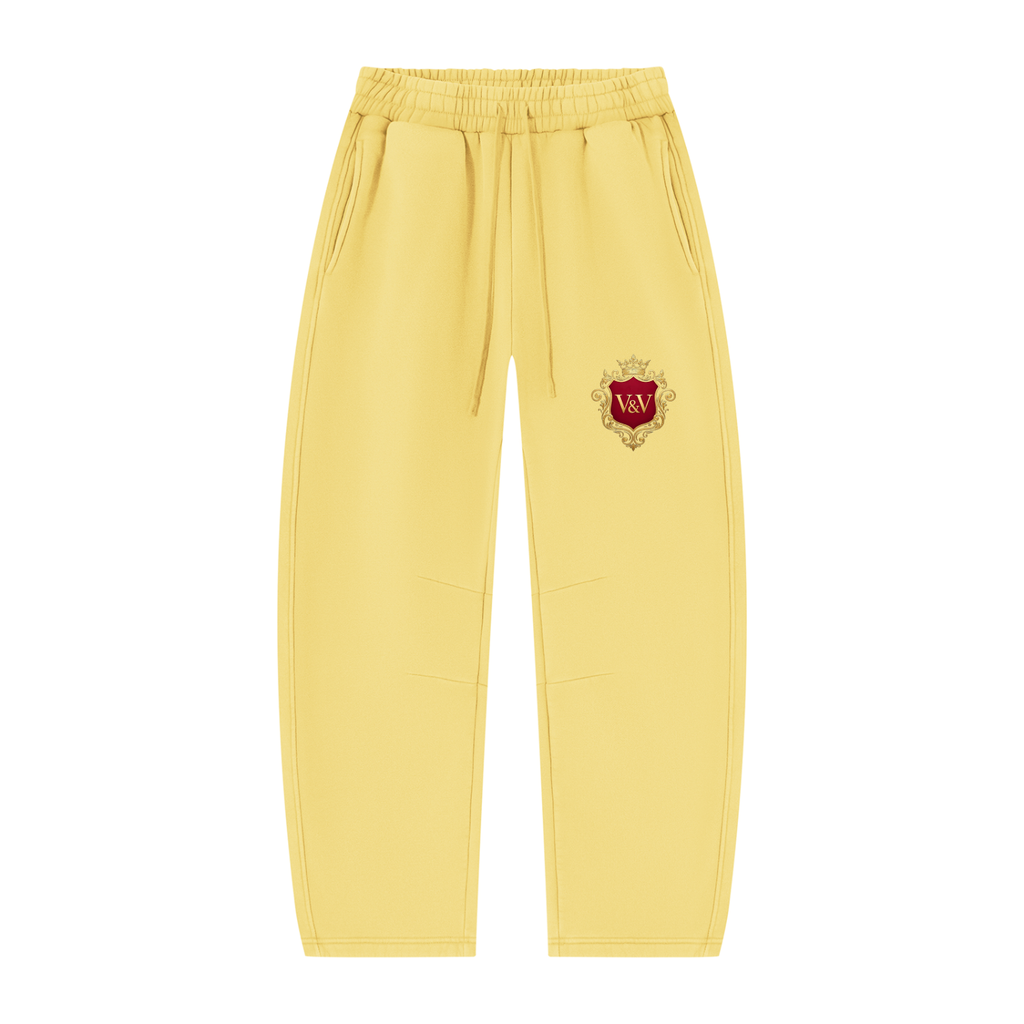 Verse&Vogue | Unisex Vintage Wash Barrel Leg Fleece Sweatpants