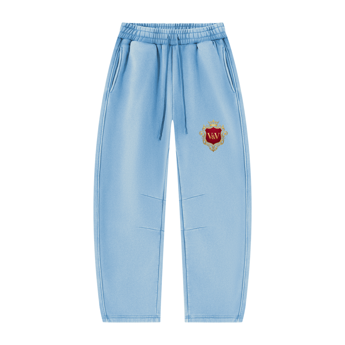 Verse&Vogue | Unisex Vintage Wash Barrel Leg Fleece Sweatpants