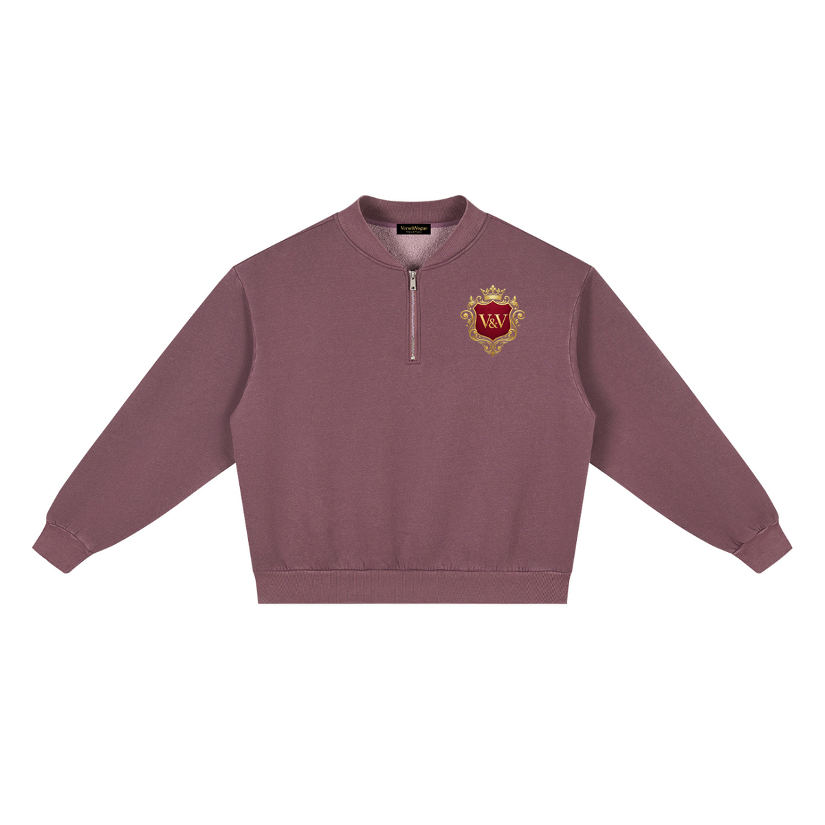 Verse&Vogue | Unisex Vintage Wash Fleece Quarter Zip Sweatshirt