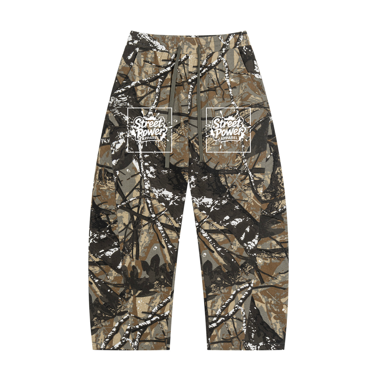 Verse&Vogue | Unisex Tree Camo Barrel Leg Pants
