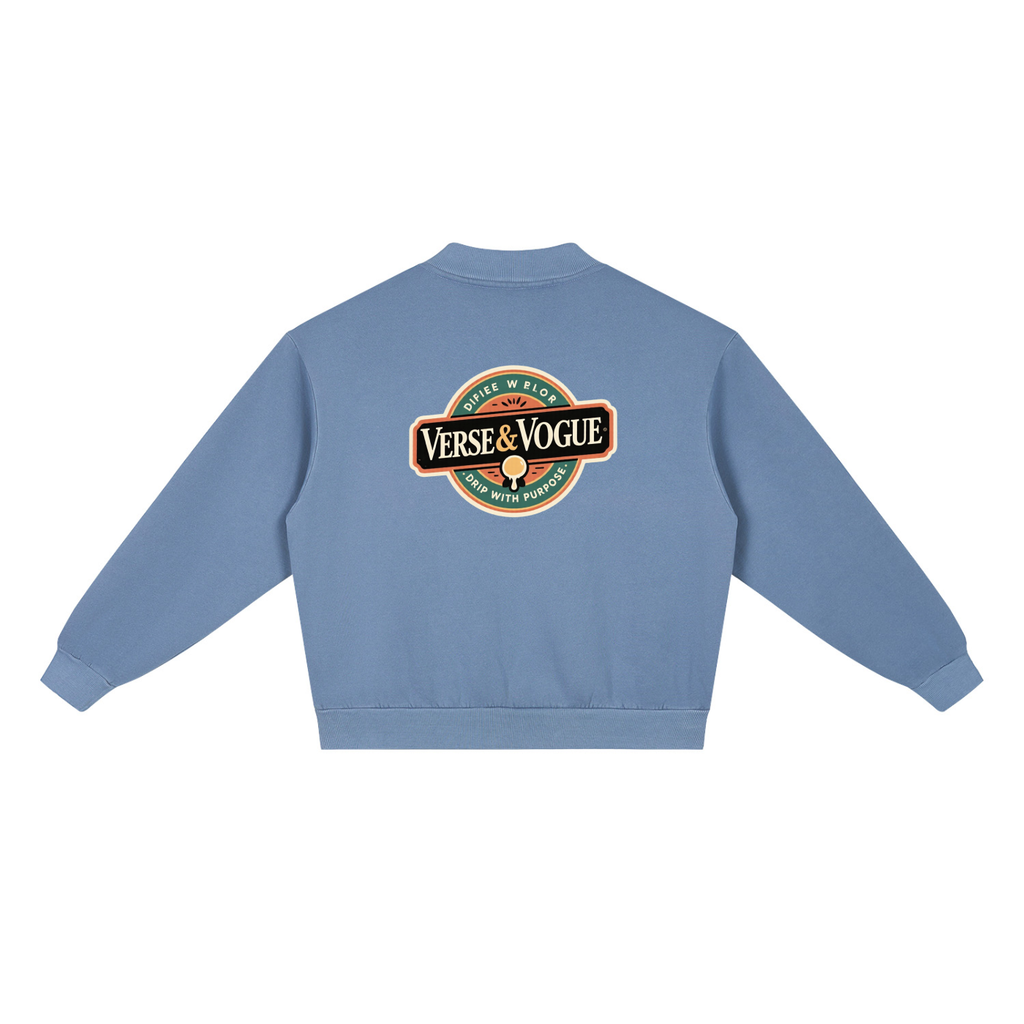 Verse&Vogue | Unisex Vintage Wash Fleece Quarter Zip Sweatshirt