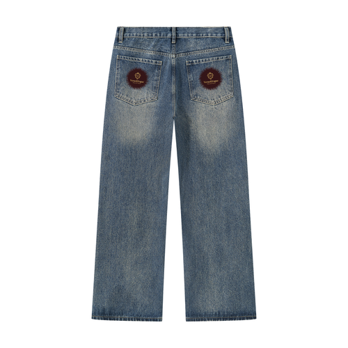 Verse&Vogue | Men’s Vintage Wash Straight Leg Denim Jeans