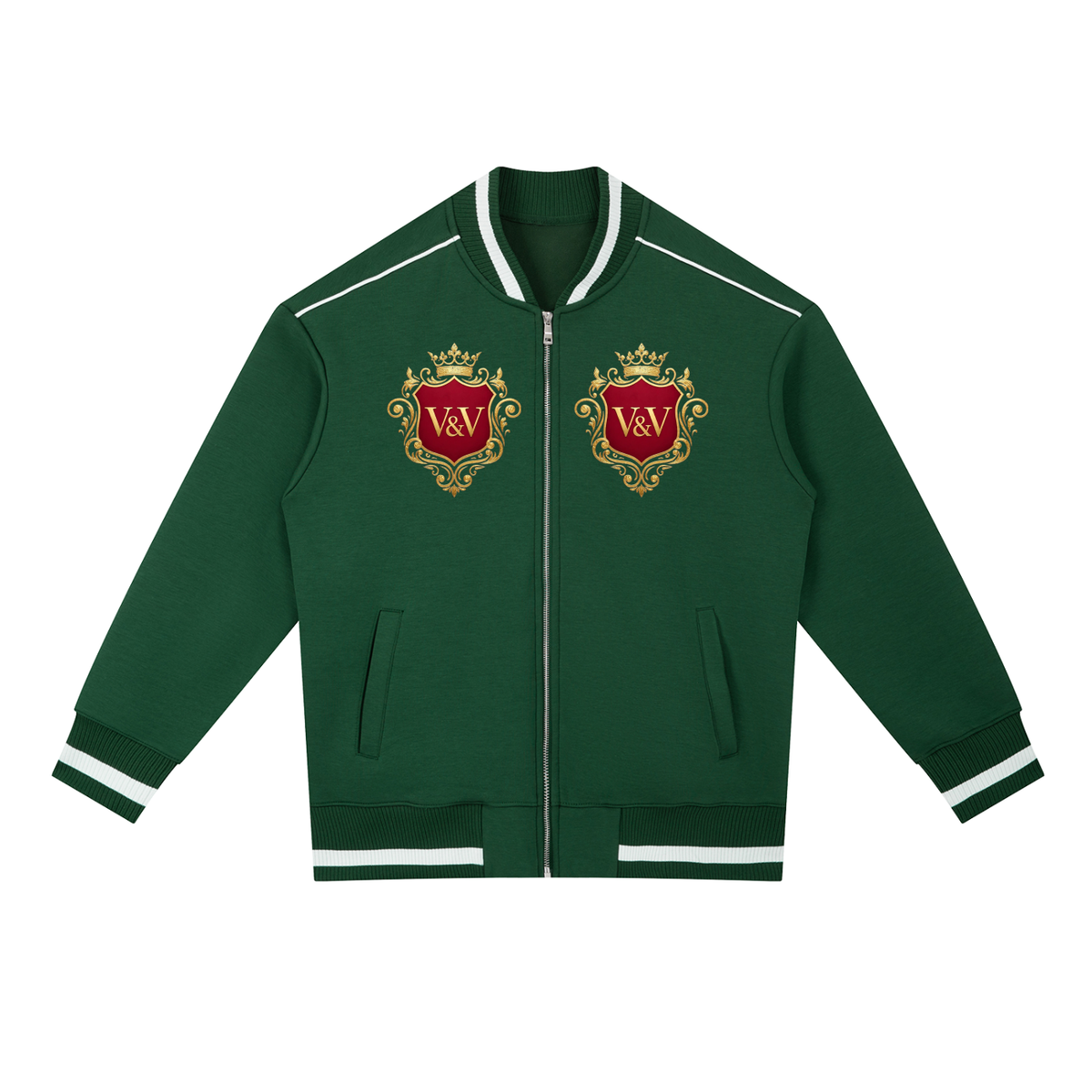 Verse&Vogue | Contrast Piping Zip Bomber Jacket