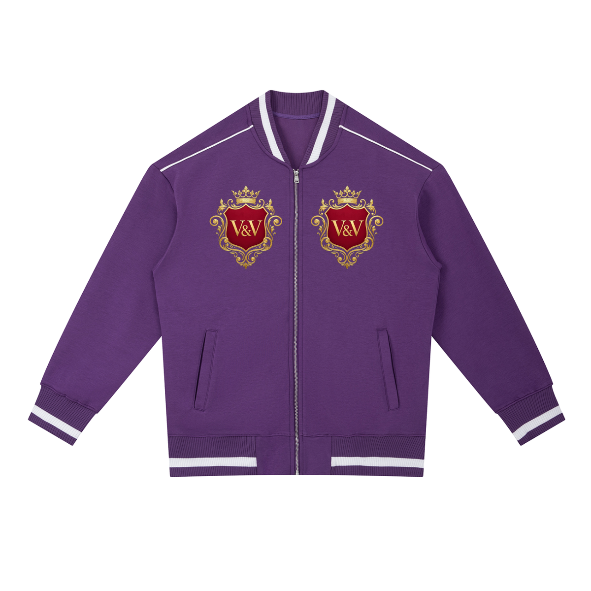 Verse&Vogue | Contrast Piping Zip Bomber Jacket