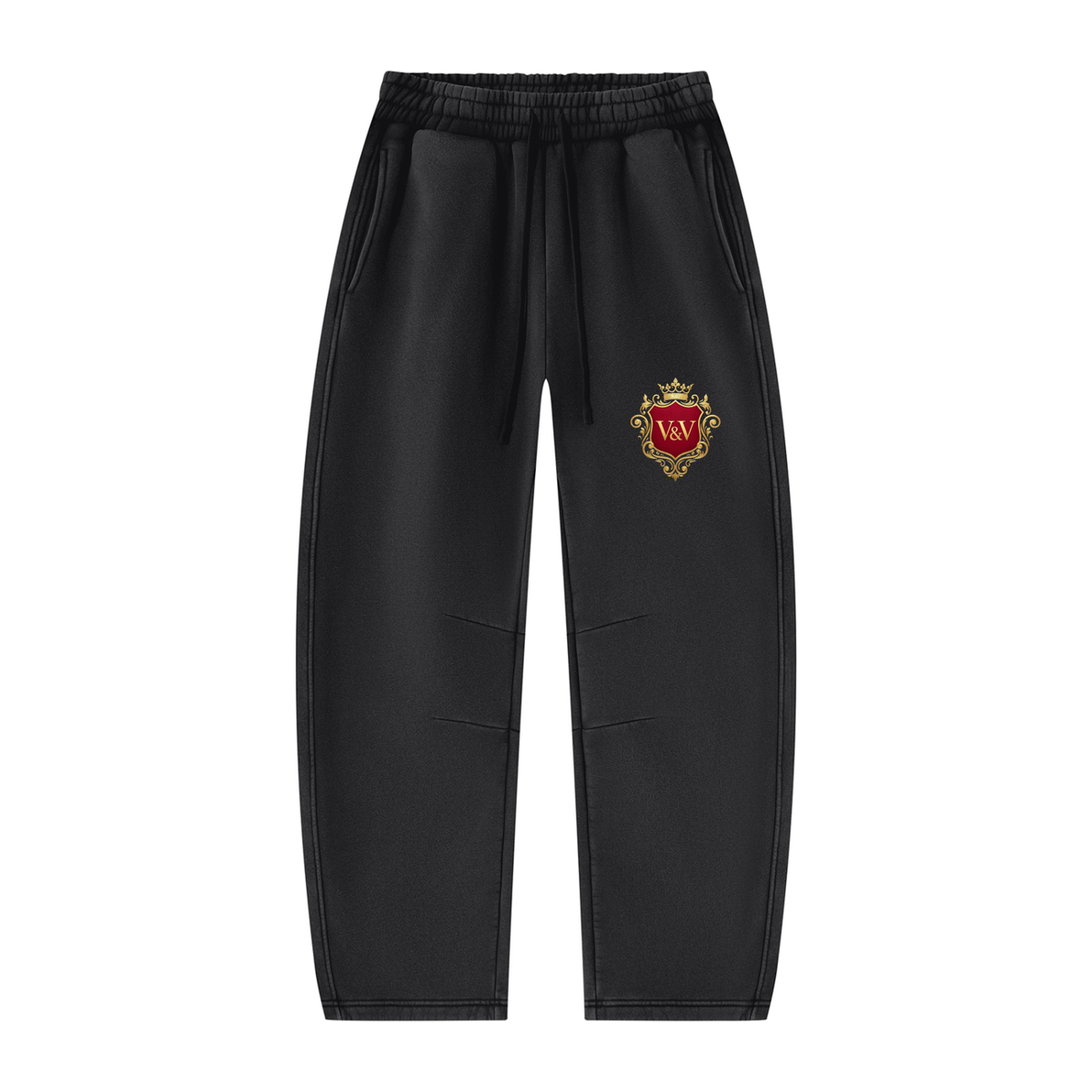 Verse&Vogue | Unisex Vintage Wash Barrel Leg Fleece Sweatpants