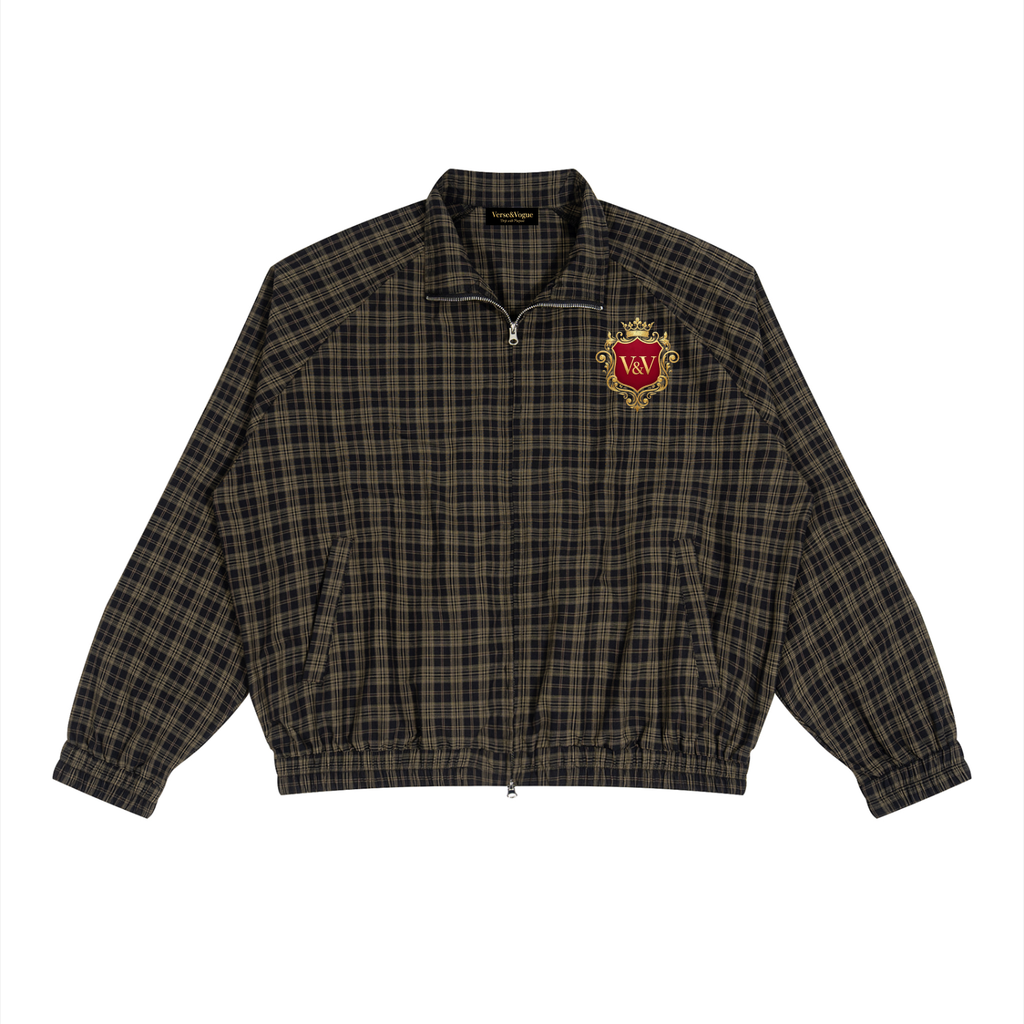 Verse&Vogue | Unisex Plaid Full-Zip Track Jacket