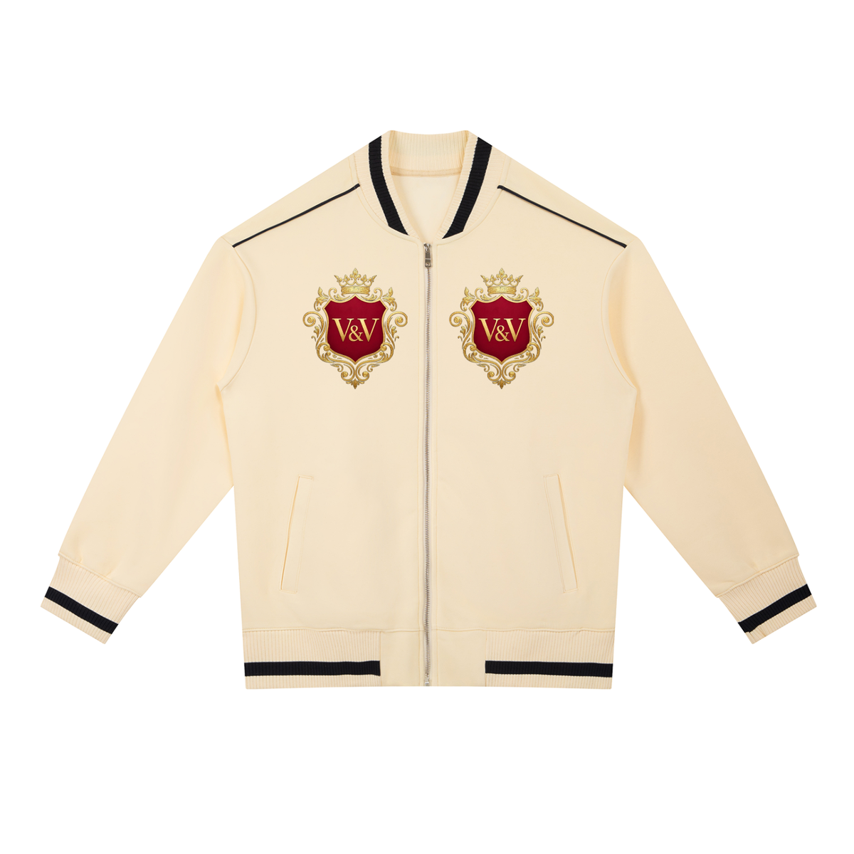 Verse&Vogue | Contrast Piping Zip Bomber Jacket