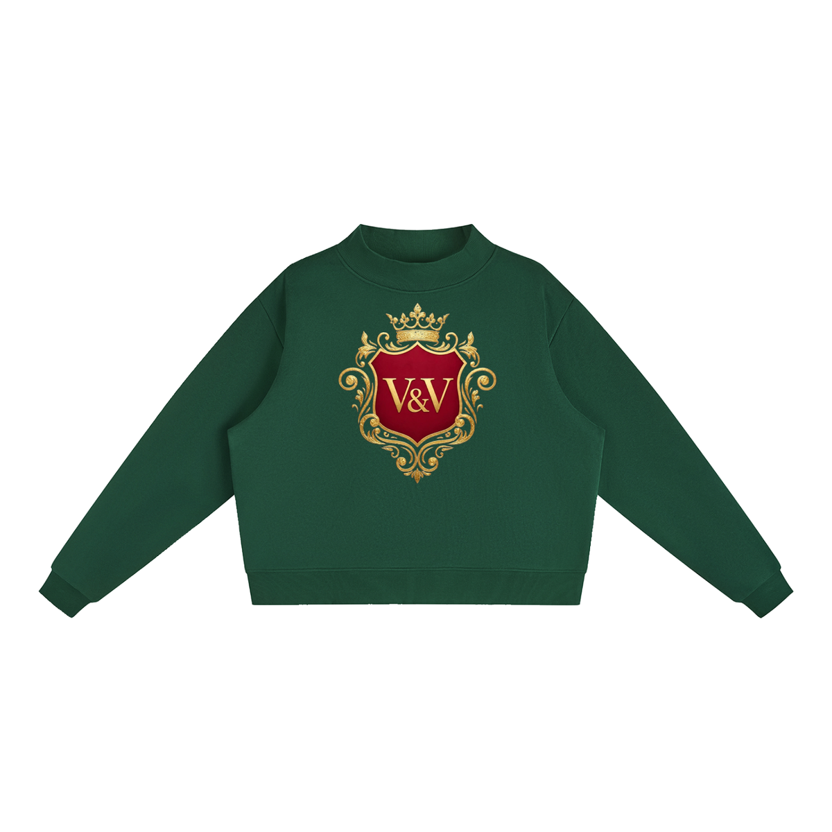 Verse&Vogue | Essential Fleece Mock-Neck Crew Sweatshirt