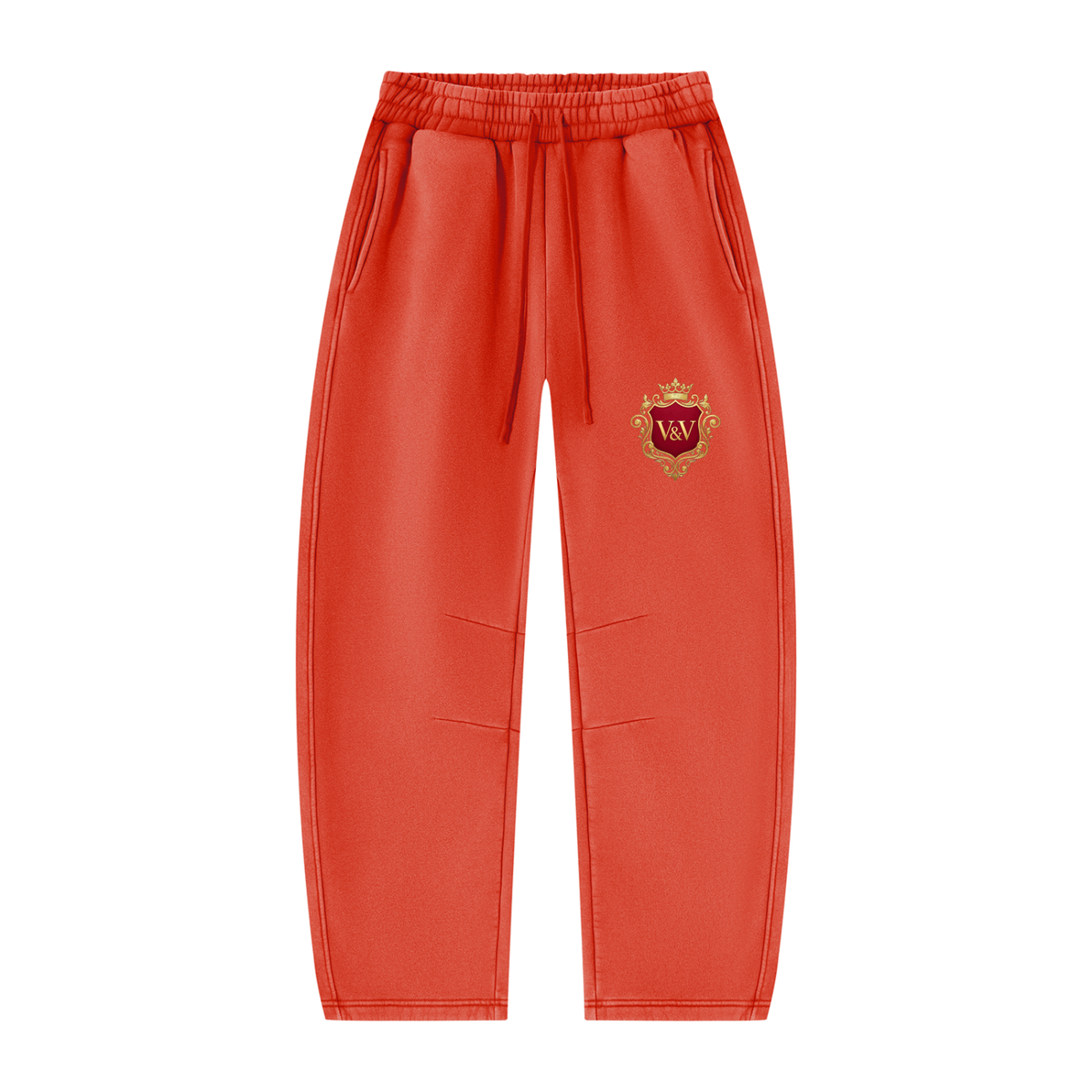 Verse&Vogue | Unisex Vintage Wash Barrel Leg Fleece Sweatpants