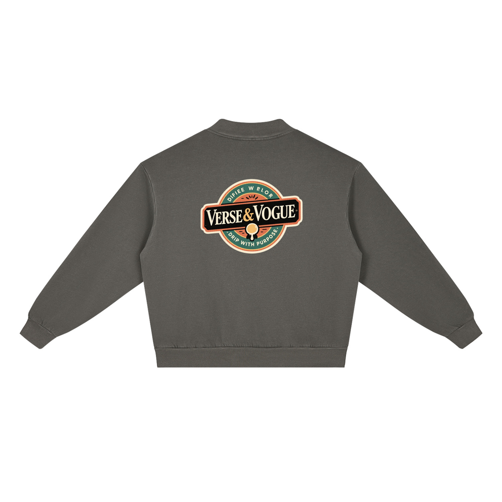 Verse&Vogue | Unisex Vintage Wash Fleece Quarter Zip Sweatshirt