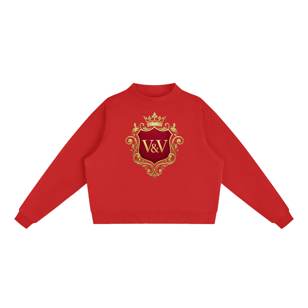 Verse&Vogue | Essential Fleece Mock-Neck Crew Sweatshirt