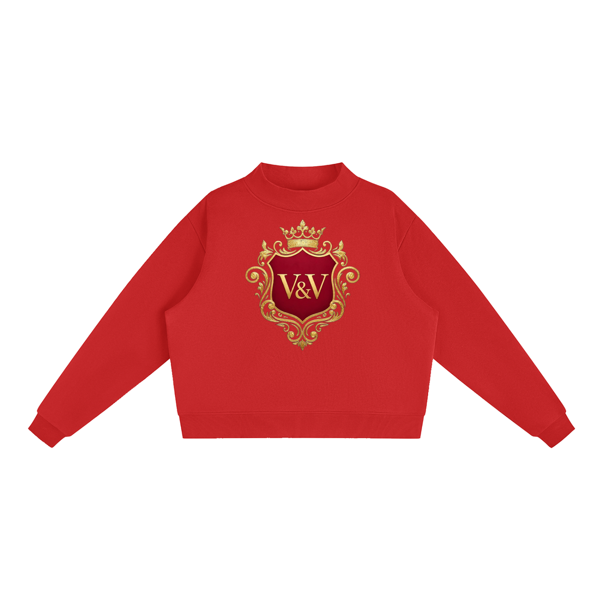Verse&Vogue | Essential Fleece Mock-Neck Crew Sweatshirt