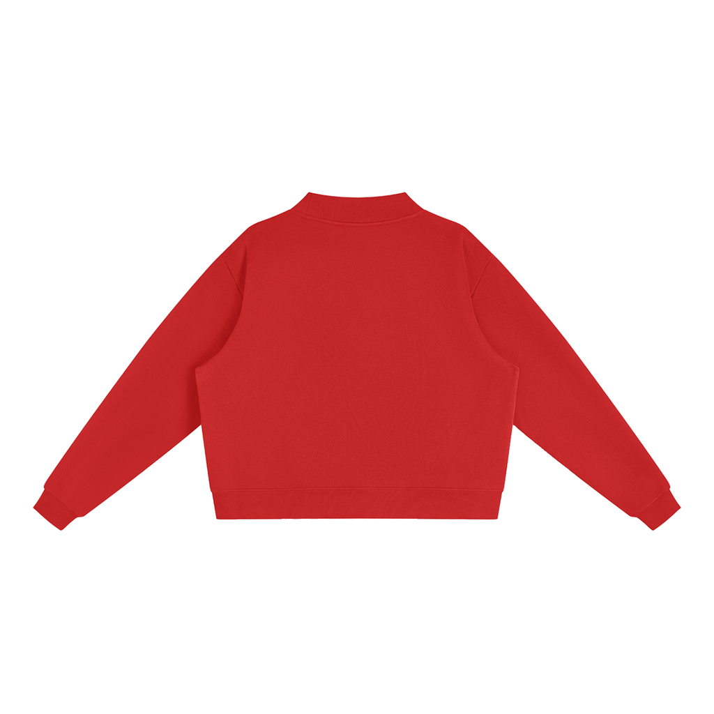 Verse&Vogue | Essential Fleece Mock-Neck Crew Sweatshirt