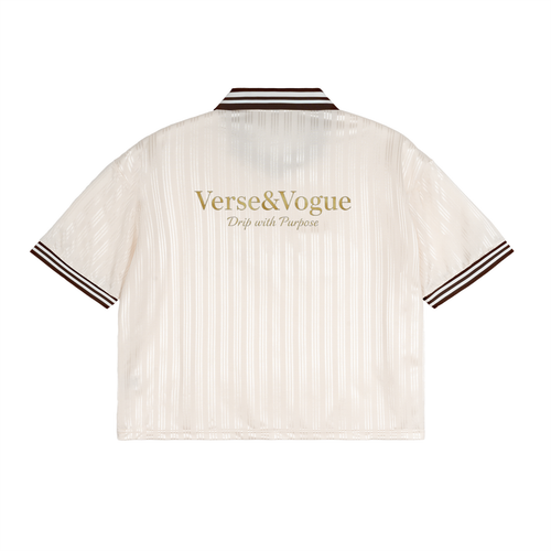 Verse&Vogue | Contrast Stripes Polo Collar T-Shirt