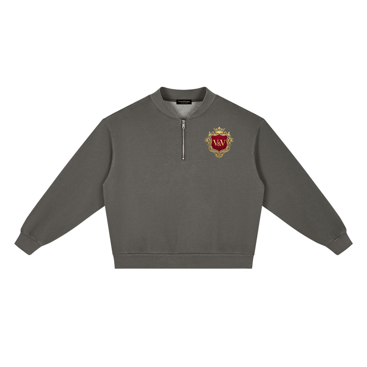 Verse&Vogue | Unisex Vintage Wash Fleece Quarter Zip Sweatshirt