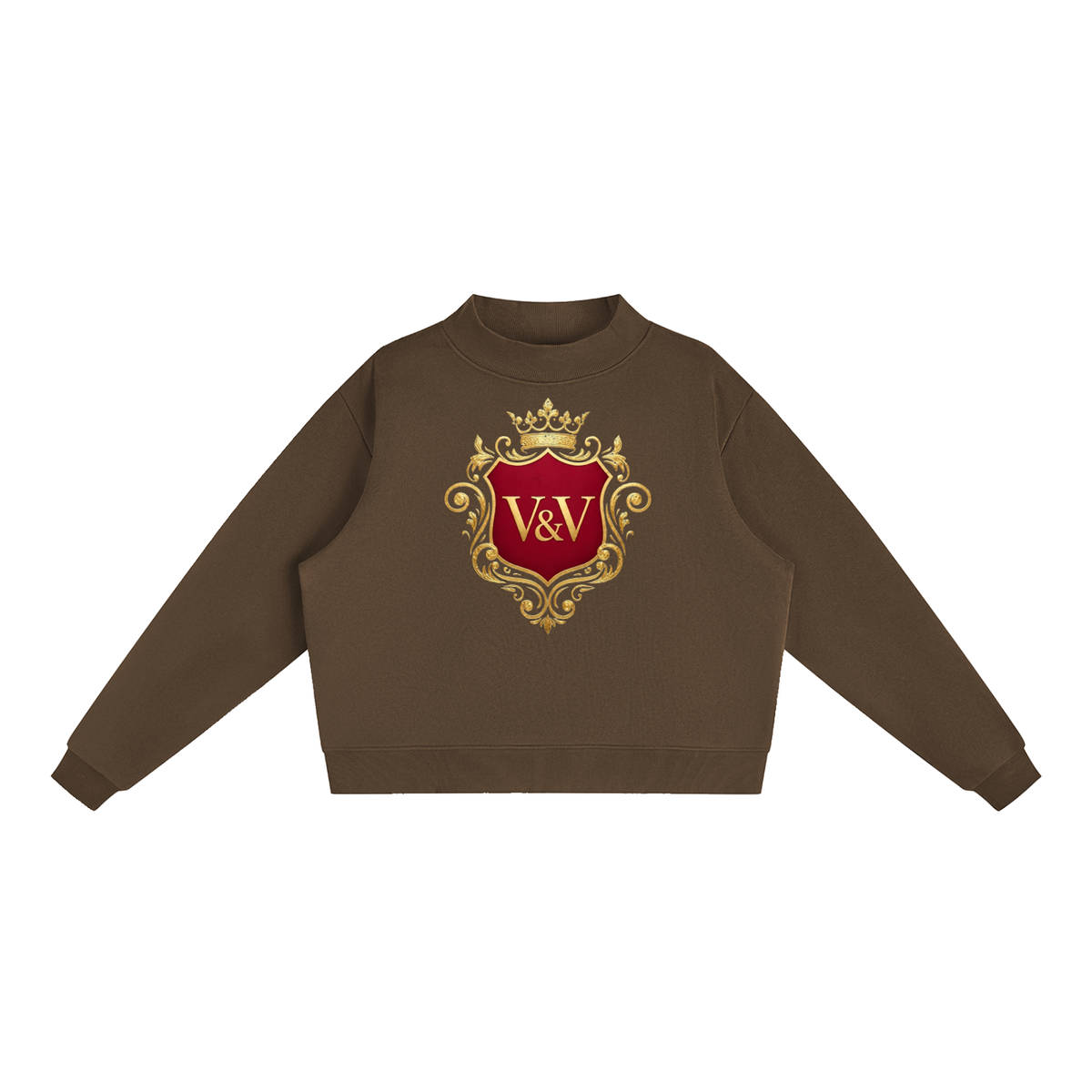 Verse&Vogue | Essential Fleece Mock-Neck Crew Sweatshirt