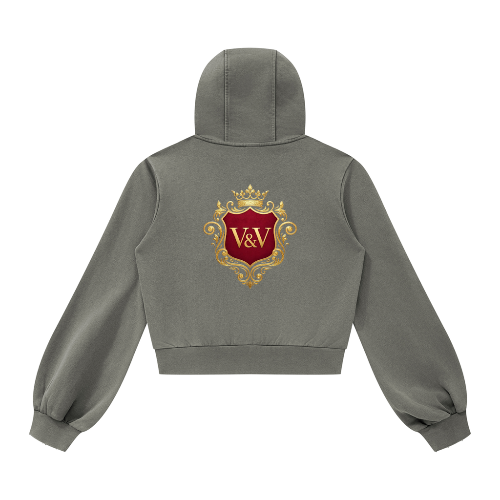 Verse&Vogue | Women’s Vintage Wash Full Zip Hoodie