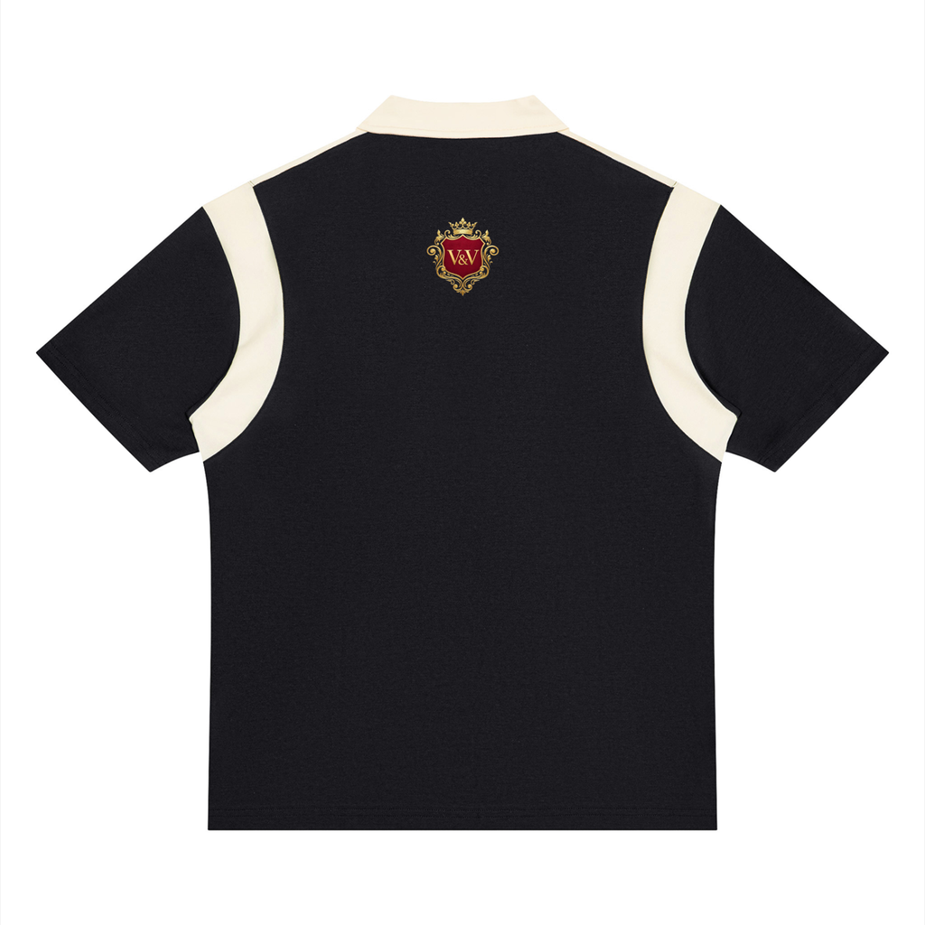 Verse&Vogue | Unisex Color Block Quarter Zip Polo Shirt