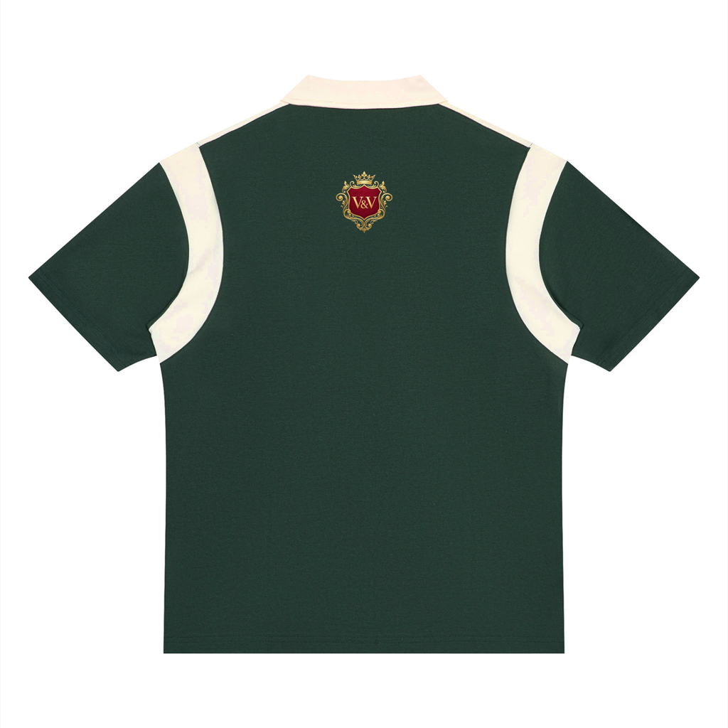 Verse&Vogue | Unisex Color Block Quarter Zip Polo Shirt