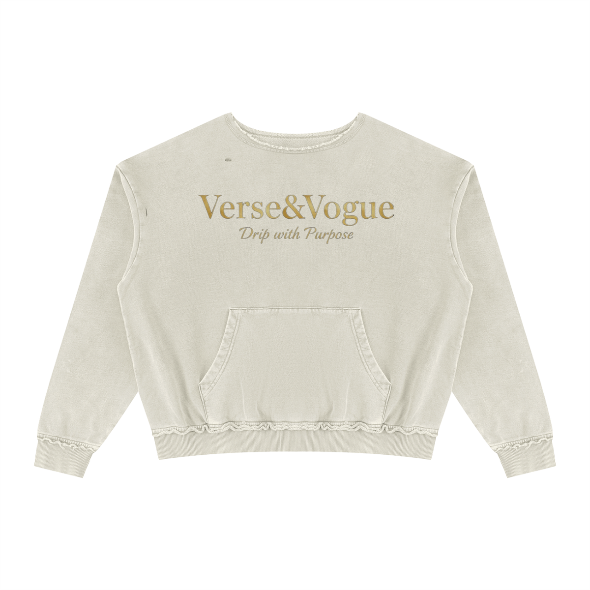 Verse&Vogue | Unisex Raw Edge Crewneck Sweatshirt