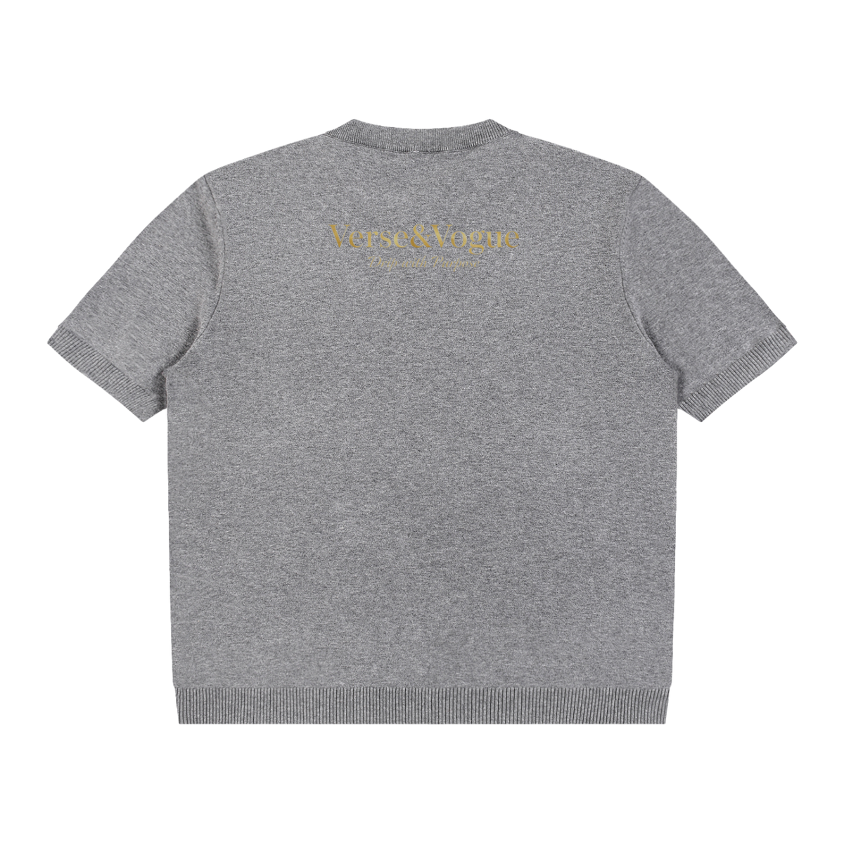 Verse&Vogue | Cotton Knit Short Sleeve Henley T-Shirt