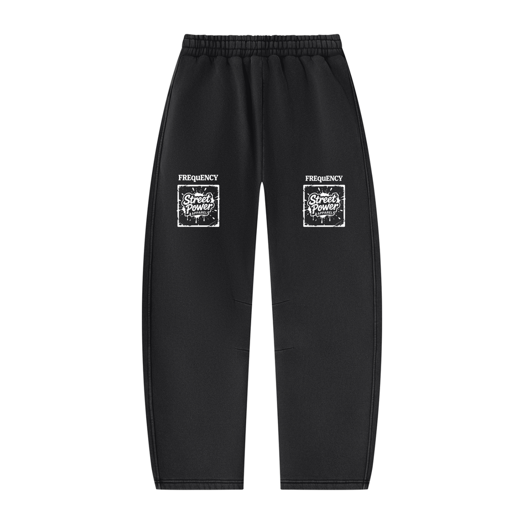 Verse&Vogue | Unisex Vintage Wash Barrel Leg Fleece Sweatpants