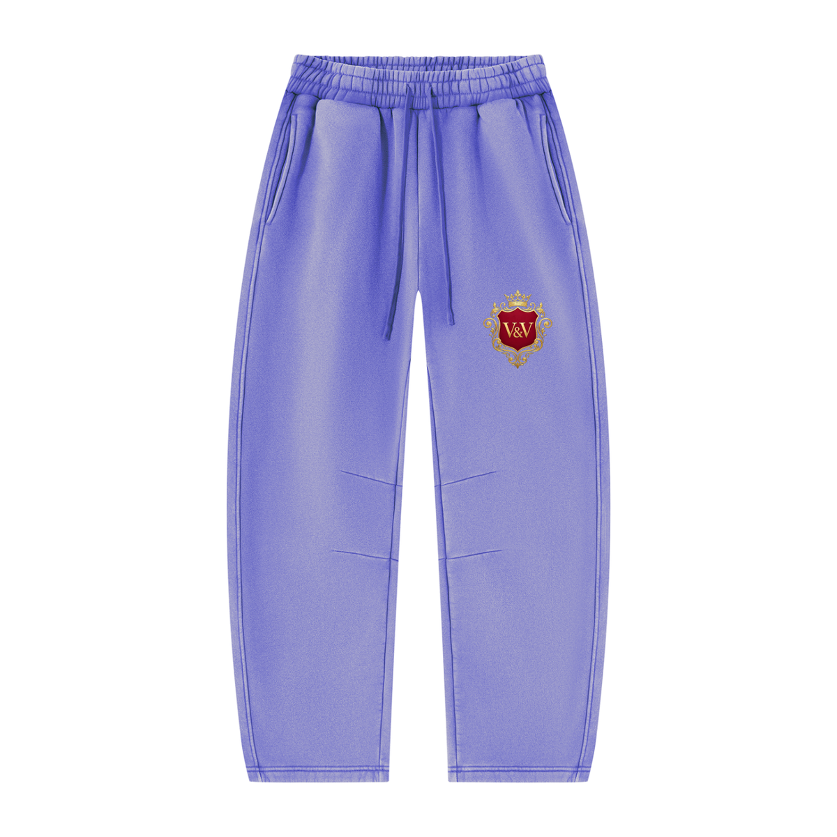 Verse&Vogue | Unisex Vintage Wash Barrel Leg Fleece Sweatpants