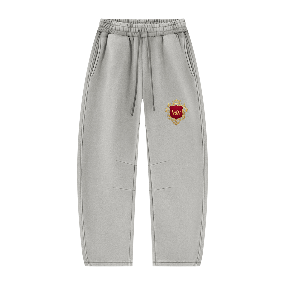 Verse&Vogue | Unisex Vintage Wash Barrel Leg Fleece Sweatpants