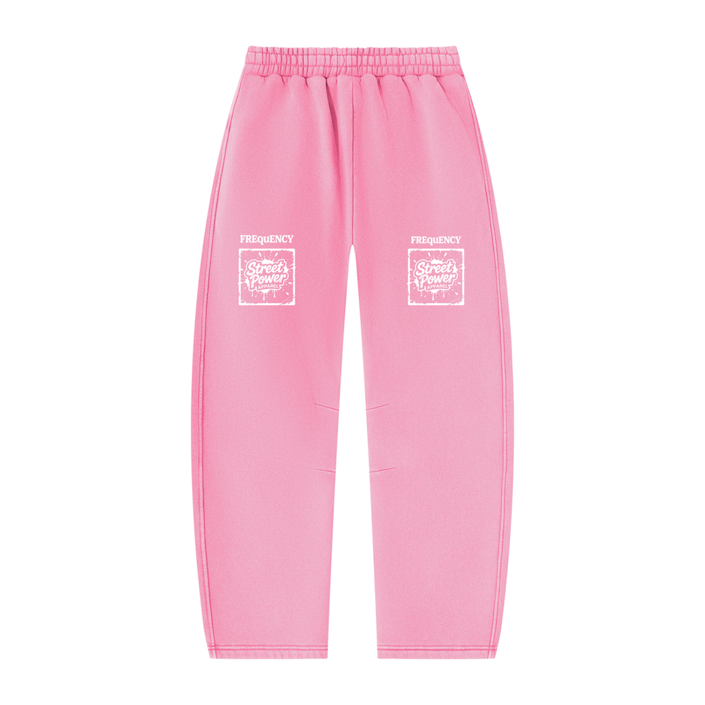 Verse&Vogue | Unisex Vintage Wash Barrel Leg Fleece Sweatpants