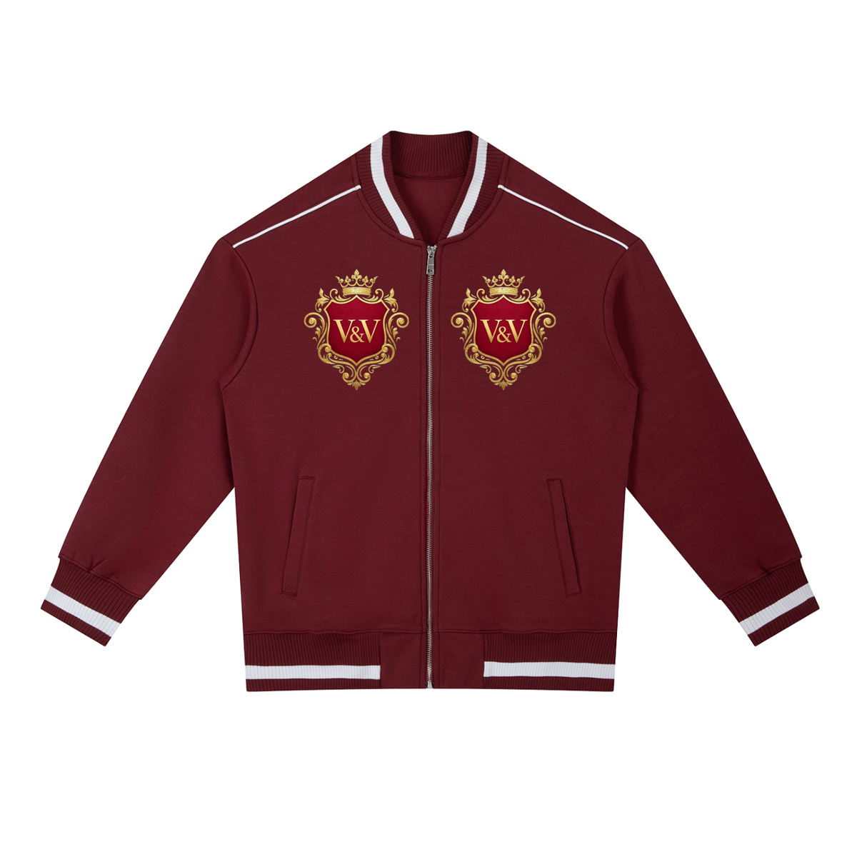 Verse&Vogue | Contrast Piping Zip Bomber Jacket