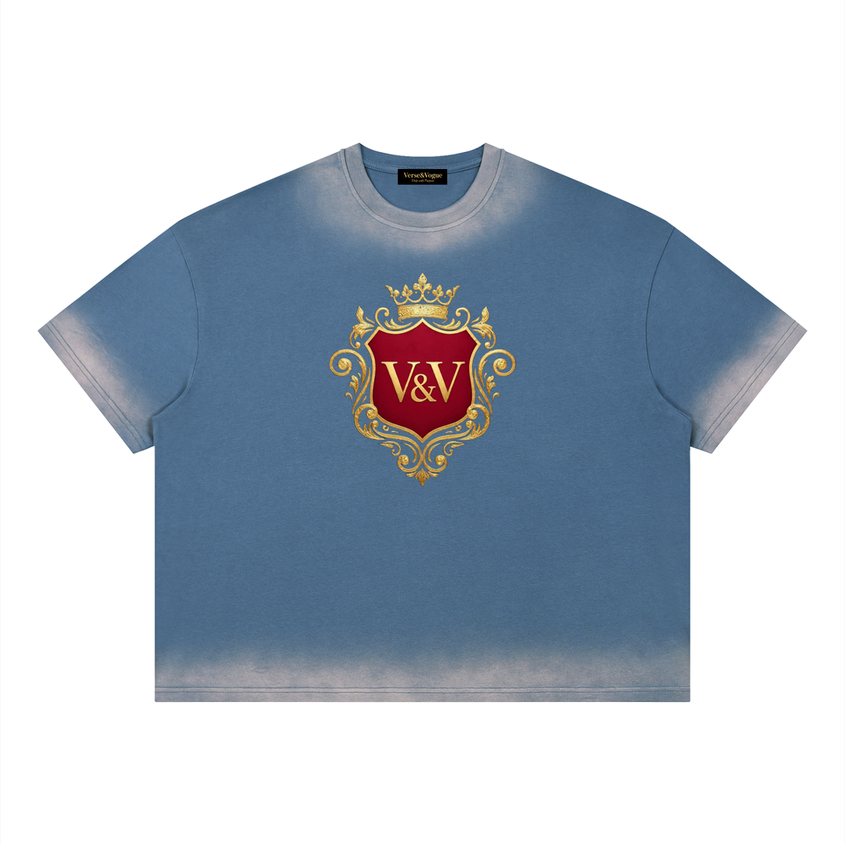 Verse&Vogue | Unisex Boxy Sunfade Vintage Wash T-Shirt