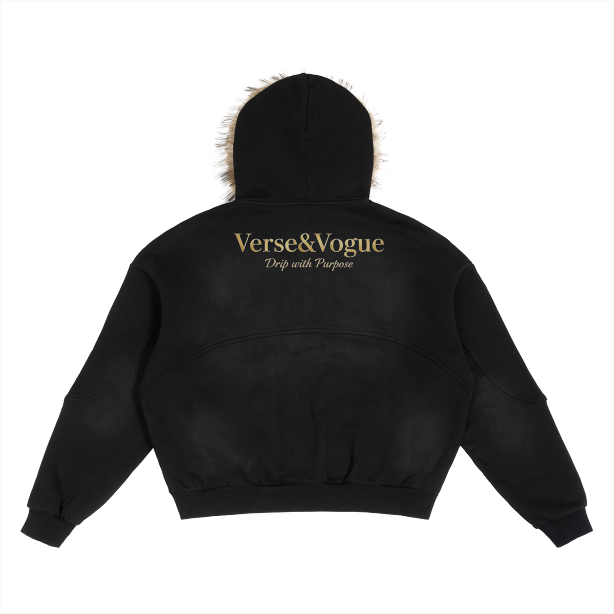 Verse&Vogue | Sun Fade Boxy Detachable Fur Hoodie