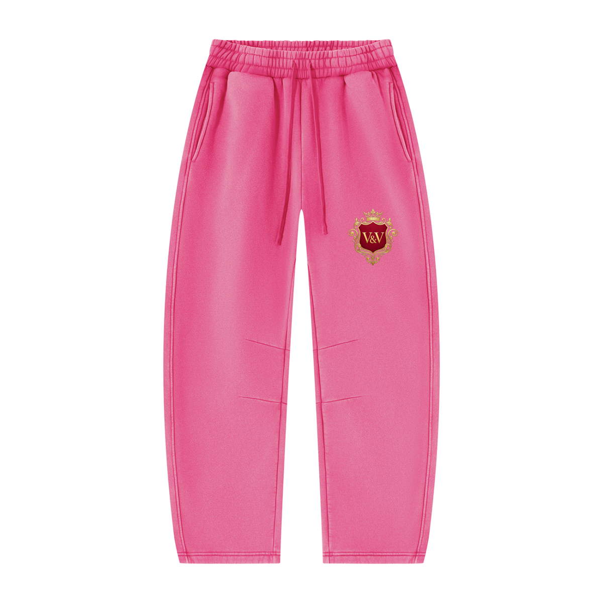 Verse&Vogue | Unisex Vintage Wash Barrel Leg Fleece Sweatpants