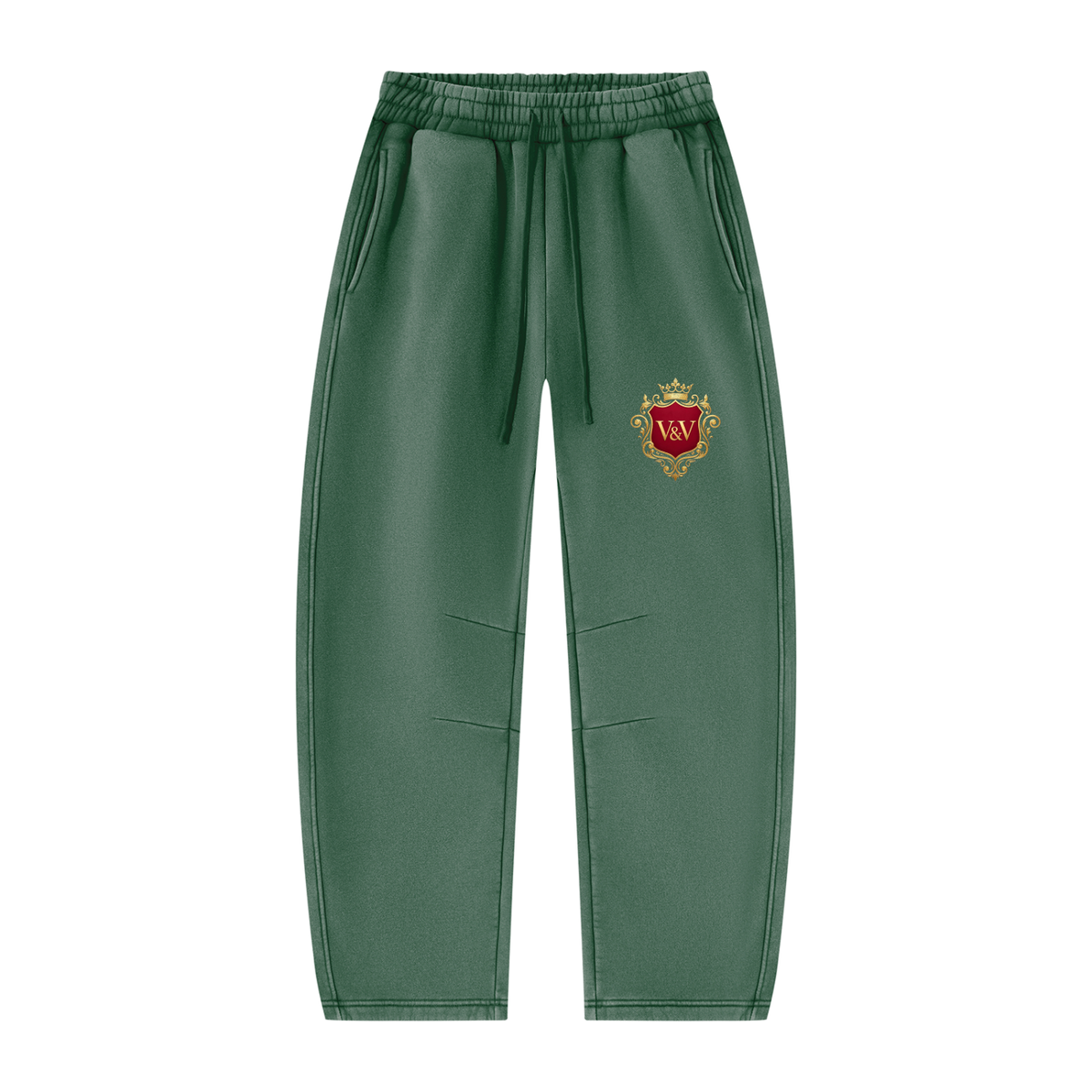 Verse&Vogue | Unisex Vintage Wash Barrel Leg Fleece Sweatpants