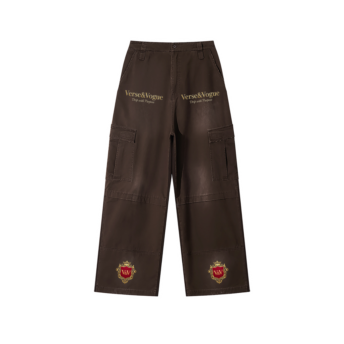Verse&Vogue | Unisex Sunfade Washed Fleece Cargo Pants