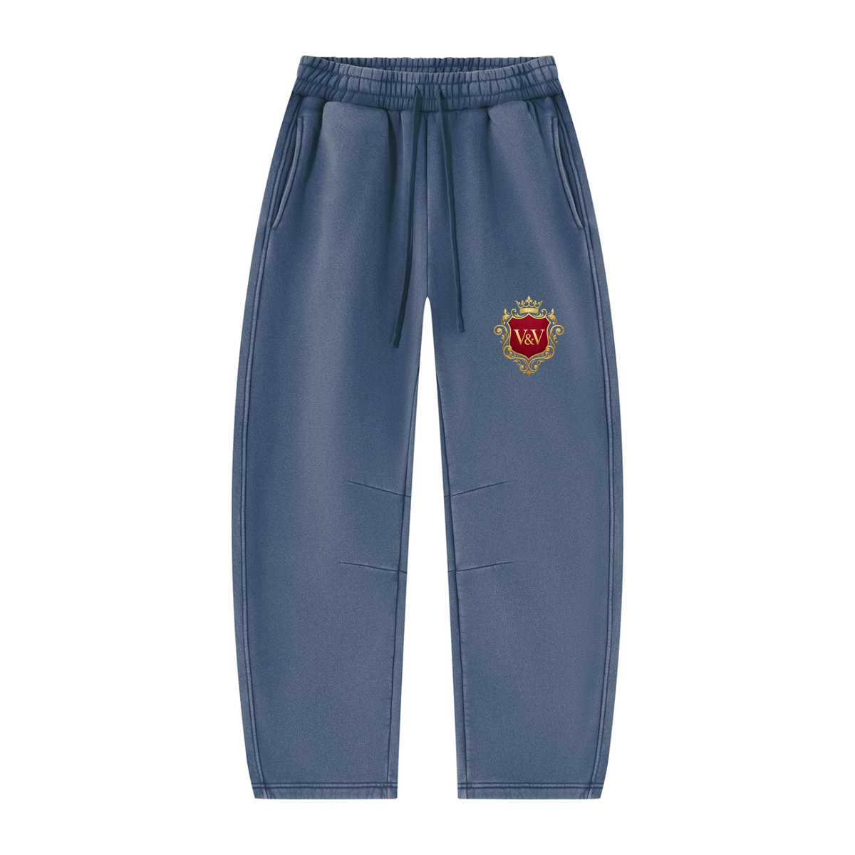 Verse&Vogue | Unisex Vintage Wash Barrel Leg Fleece Sweatpants