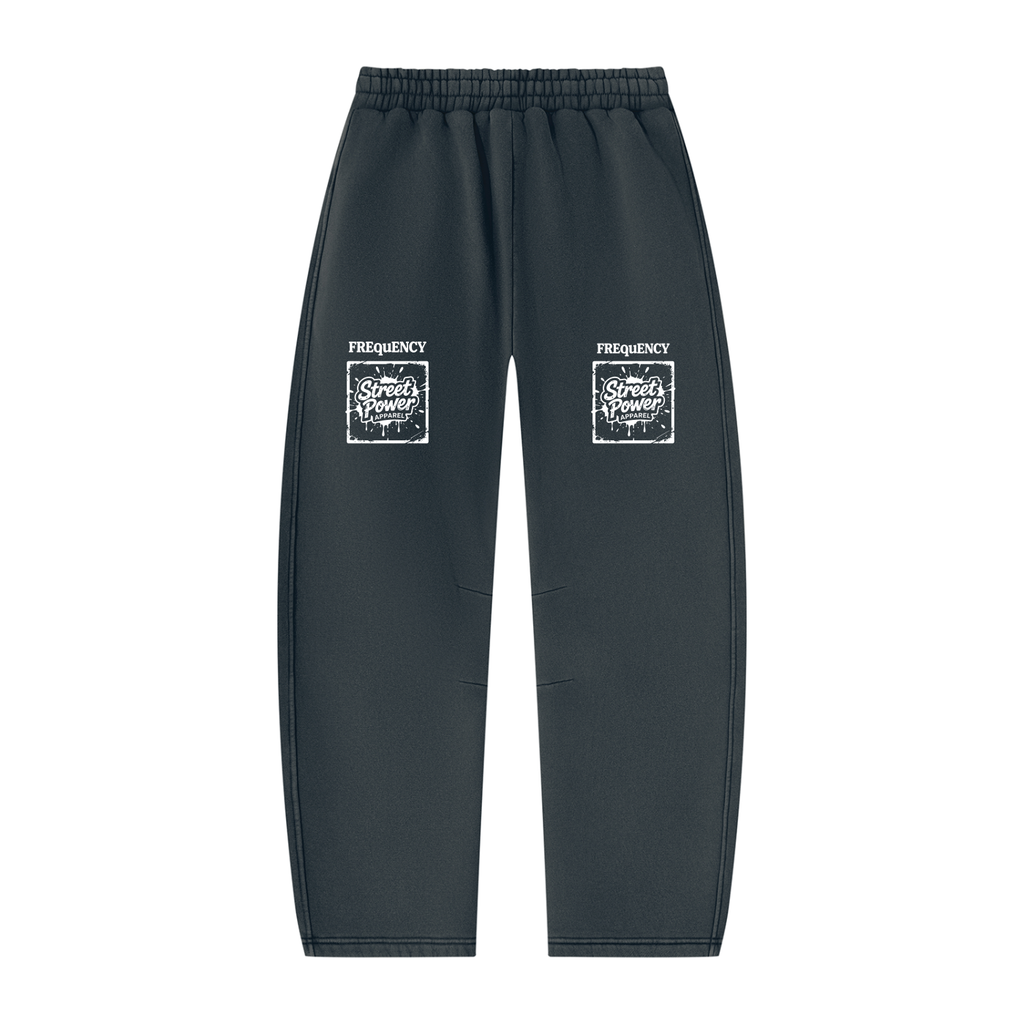 Verse&Vogue | Unisex Vintage Wash Barrel Leg Fleece Sweatpants