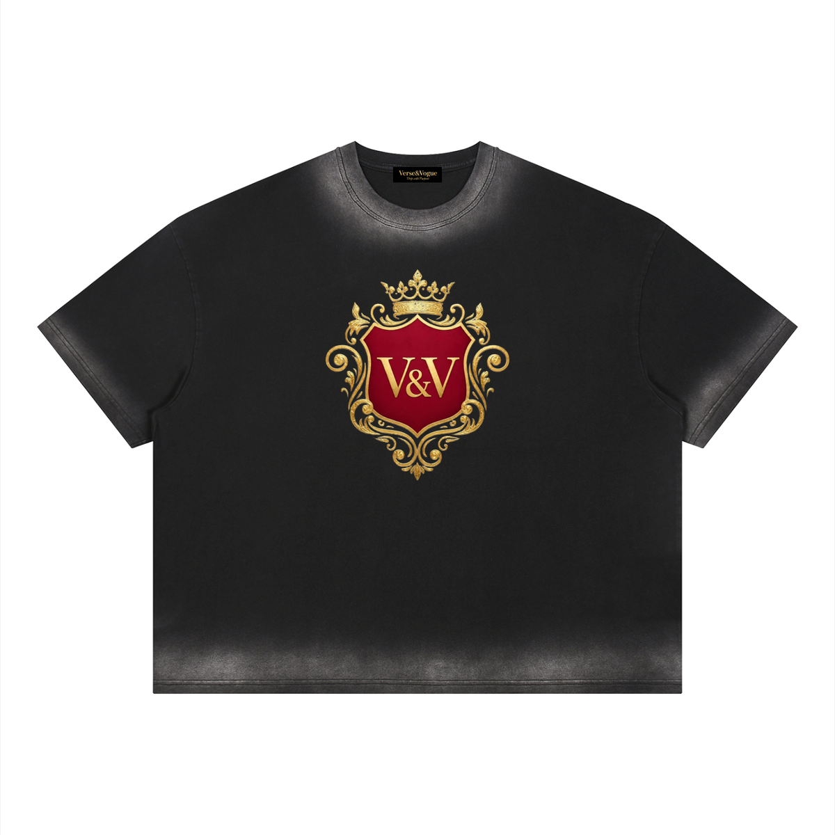Verse&Vogue | Unisex Boxy Sunfade Vintage Wash T-Shirt