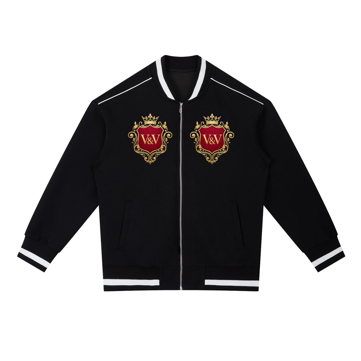 Verse&Vogue | Contrast Piping Zip Bomber Jacket