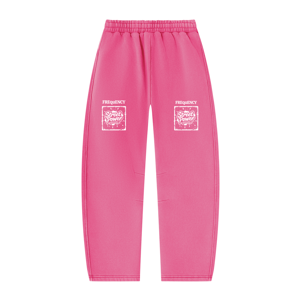 Verse&Vogue | Unisex Vintage Wash Barrel Leg Fleece Sweatpants