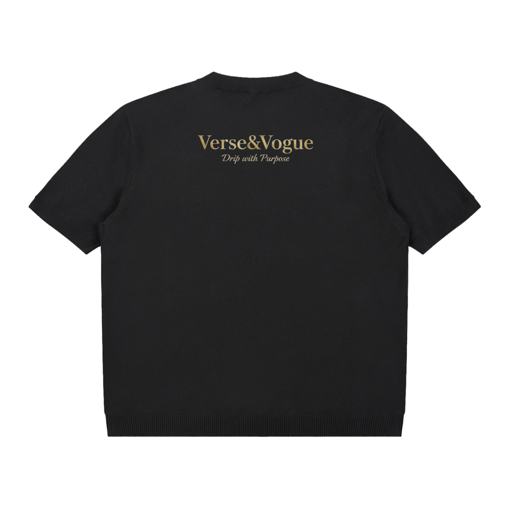 Verse&Vogue | Cotton Knit Short Sleeve Henley T-Shirt