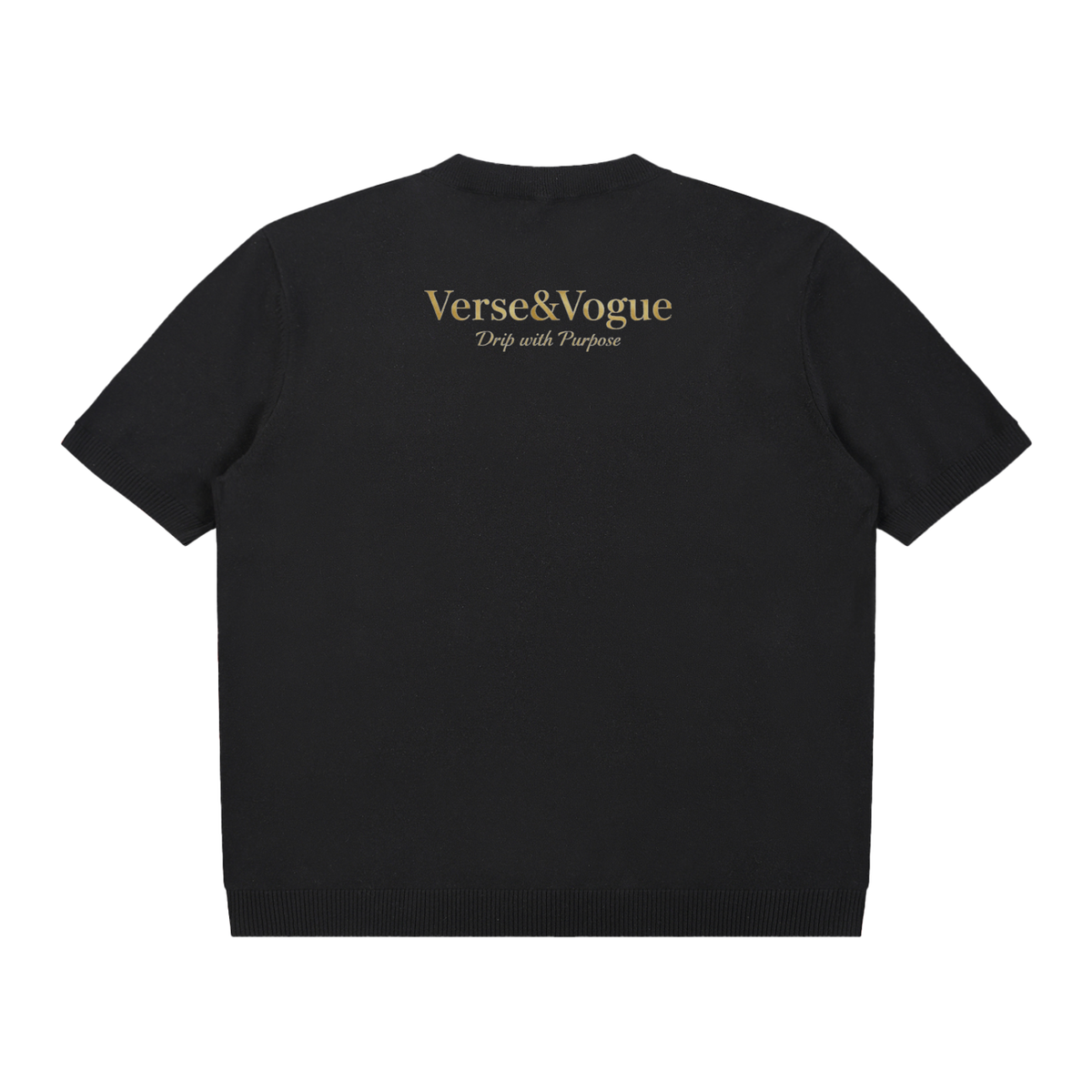 Verse&Vogue | Cotton Knit Short Sleeve Henley T-Shirt