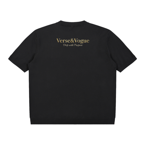 Verse&Vogue | Cotton Knit Short Sleeve Henley T-Shirt