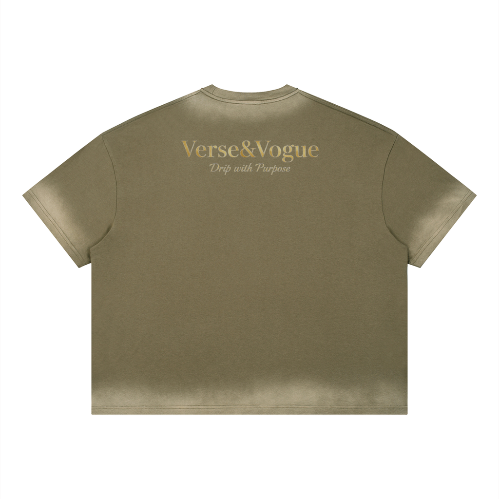 Verse&Vogue | Unisex Boxy Sunfade Vintage Wash T-Shirt